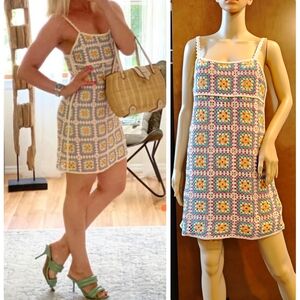 ❤️ LAST size S ❤️ NWT ZARA multicolored CROCHETED  DRESS